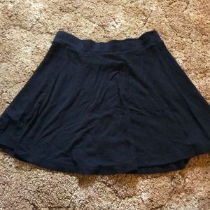 Black mini skater skirt